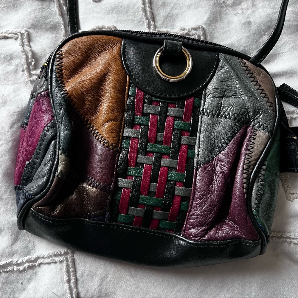 vintage patchwork leather purse